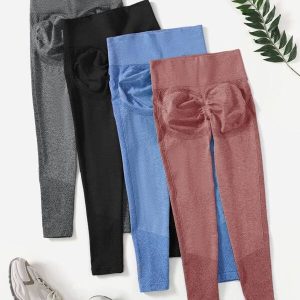Leggings Lisos: Gris - Negro - Celeste - Corinto