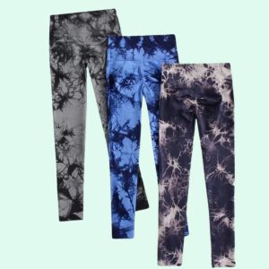 Leggings Marmoleados: Gris Oscuro - Azul - Azul Oscuro